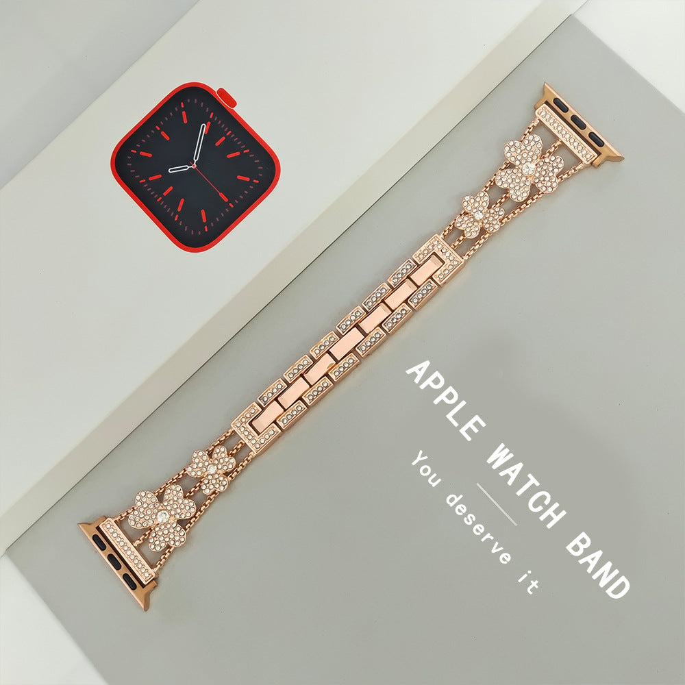 Náramek Flower Sparkling Diamond Link pro Apple Watch