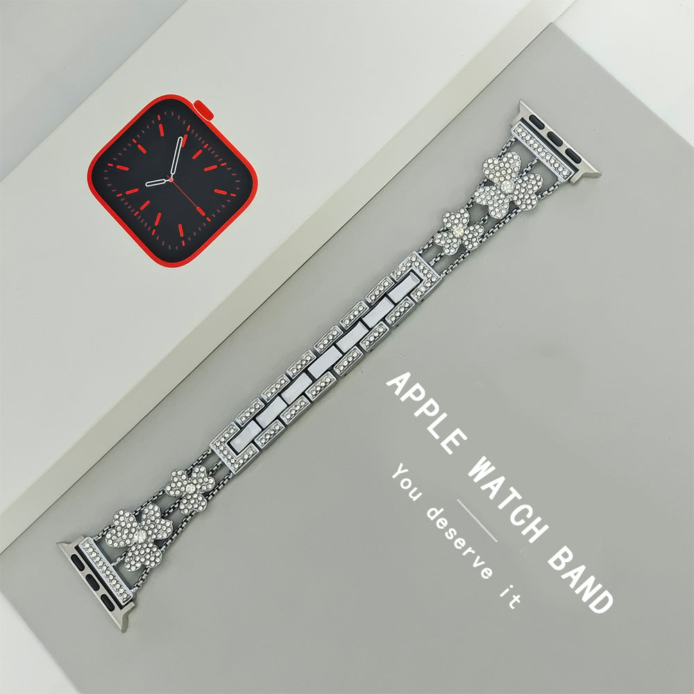Náramek Flower Sparkling Diamond Link pro Apple Watch