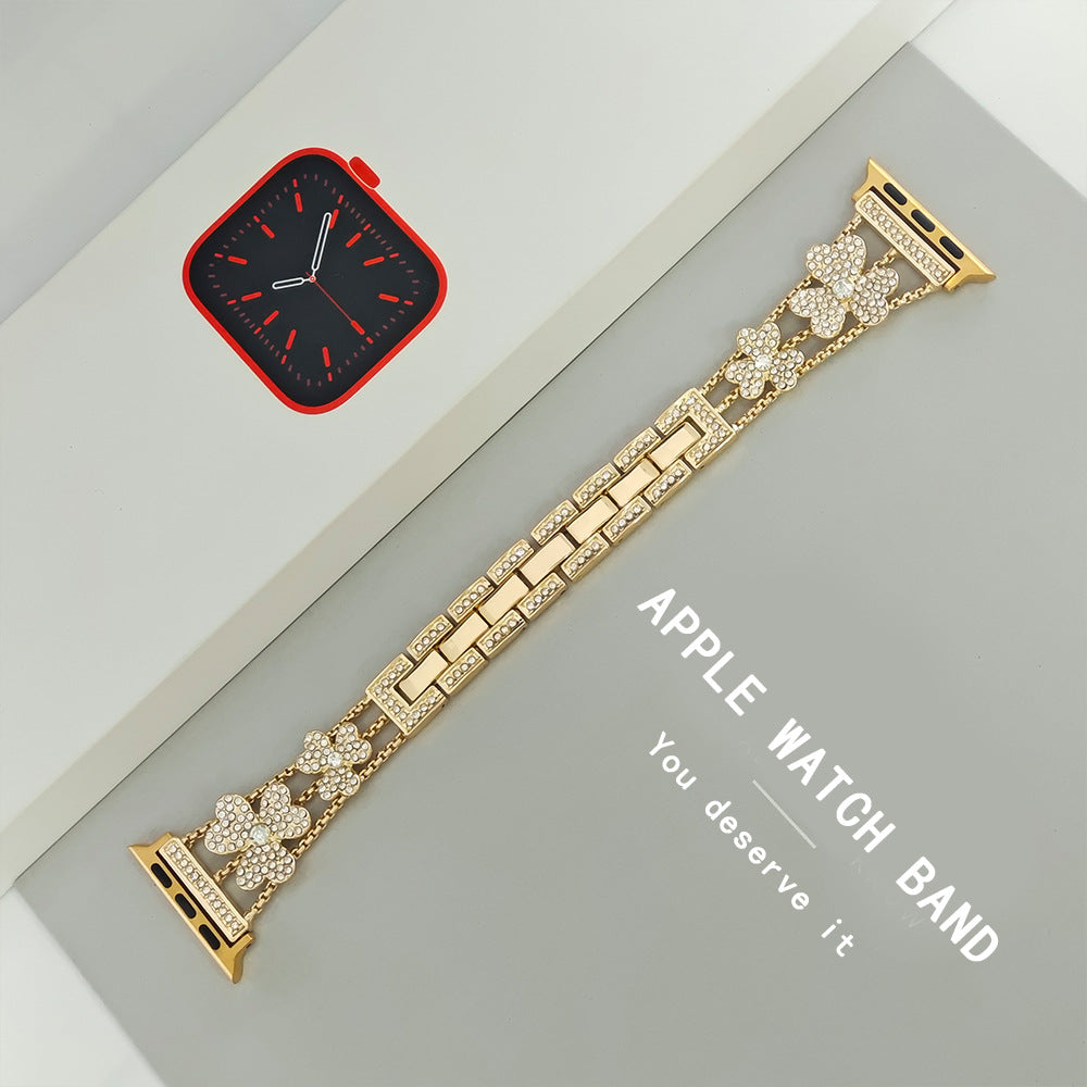 Náramek Flower Sparkling Diamond Link pro Apple Watch
