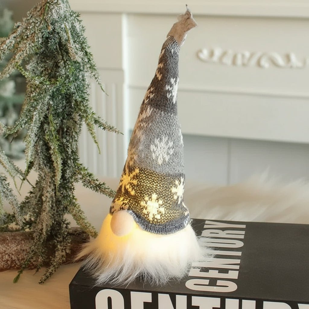 LumaGnome Soft Plush Gnome With Gentle LED Lighting For Cozy Winter Decor