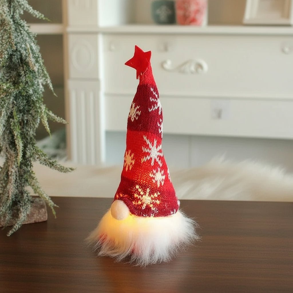 LumaGnome Soft Plush Gnome With Gentle LED Lighting For Cozy Winter Decor