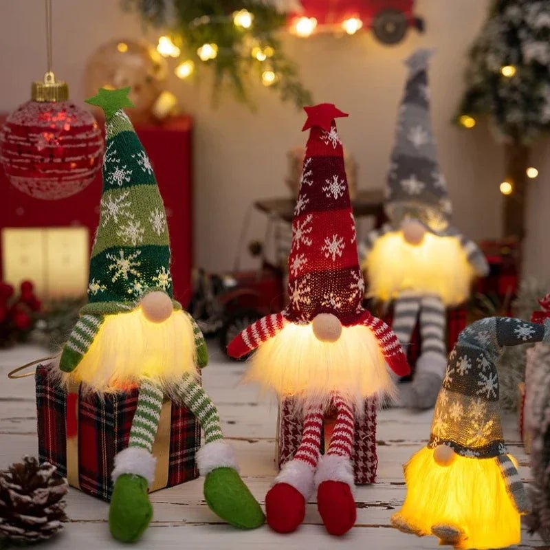 LumaGnome Soft Plush Gnome With Gentle LED Lighting For Cozy Winter Decor