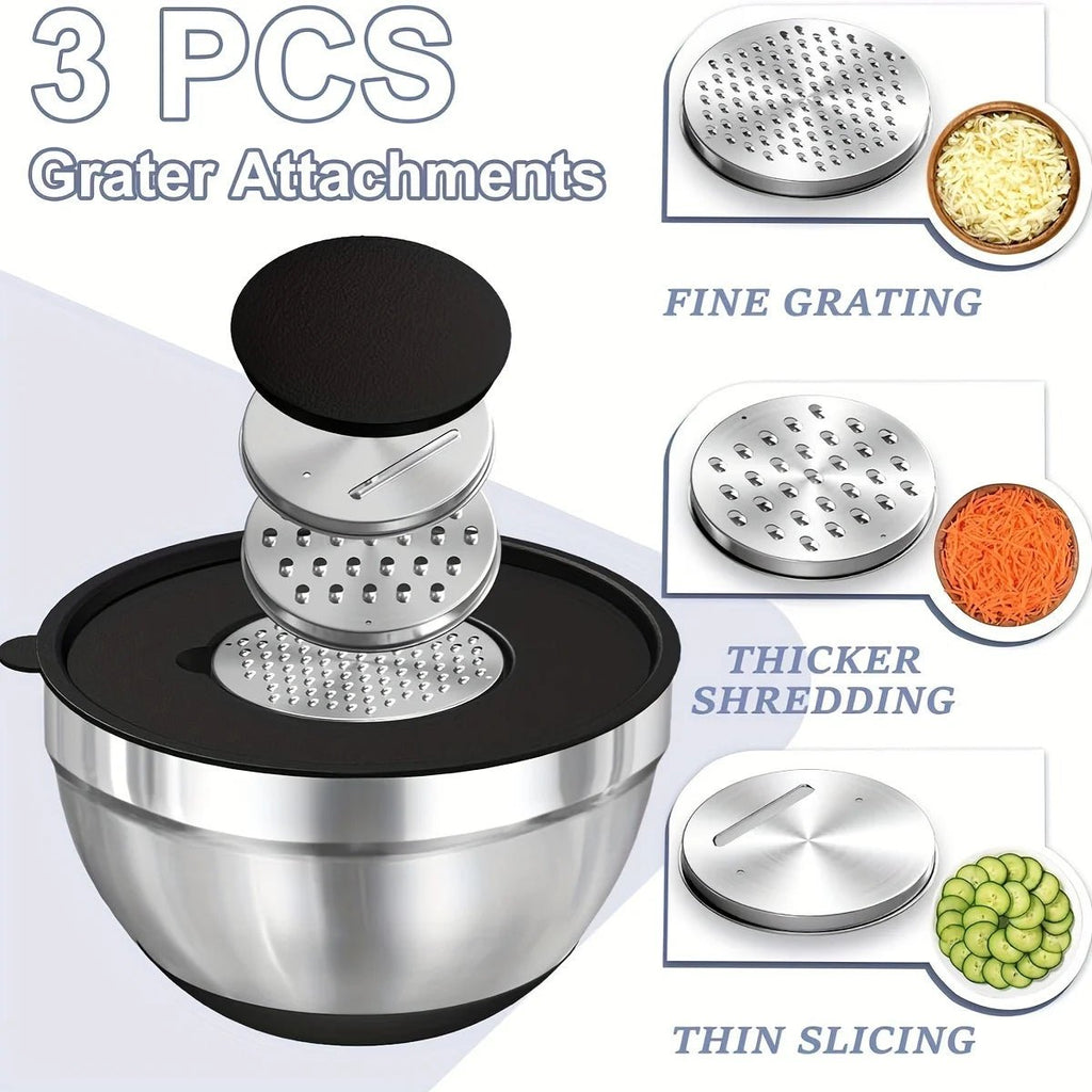 NovaMix Stainless Steel Mixing Bowls With Airtight Lids And Non Slip Bottoms