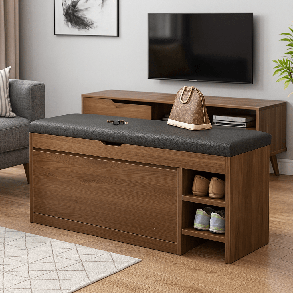 HavenBox 3-in-1-Schuhschrank mit Sitzbank und klappbarem Stauraum für Flure