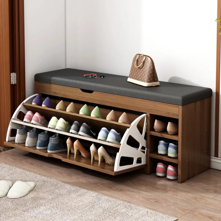 HavenBox 3-in-1-Schuhschrank mit Sitzbank und klappbarem Stauraum für Flure