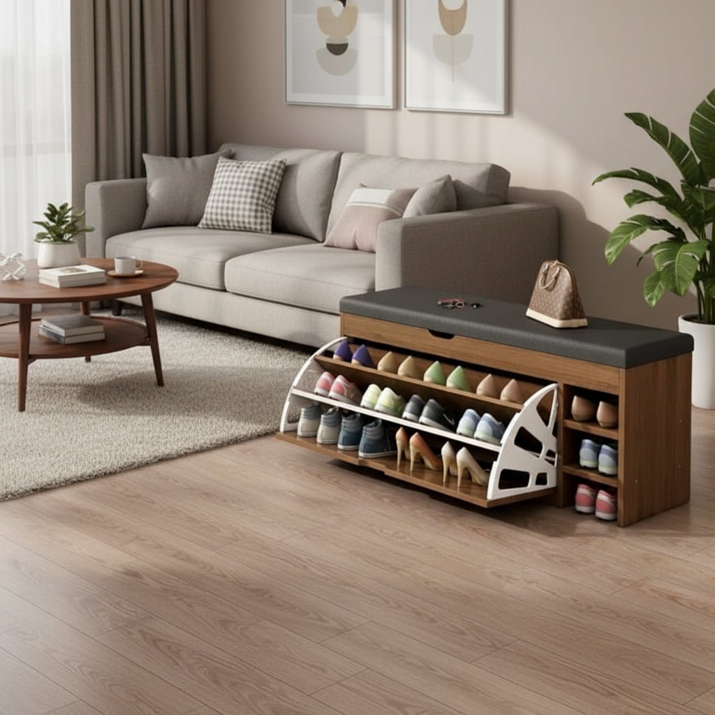 HavenBox 3-in-1-Schuhschrank mit Sitzbank und klappbarem Stauraum für Flure