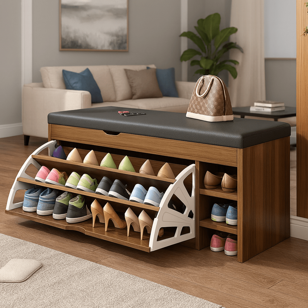 HavenBox 3-in-1-Schuhschrank mit Sitzbank und klappbarem Stauraum für Flure