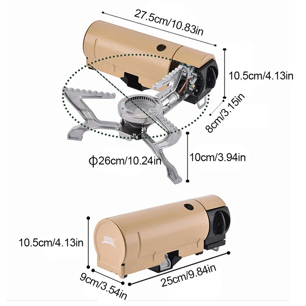 Compact Foldable Butane Camping Stove With 2670W High Heat Power