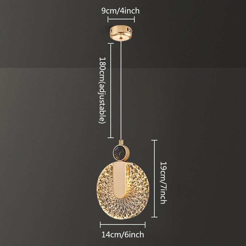 DUN Luxus Arany LED Függeszték Kör Alakú Kristály Csillár Lámpa