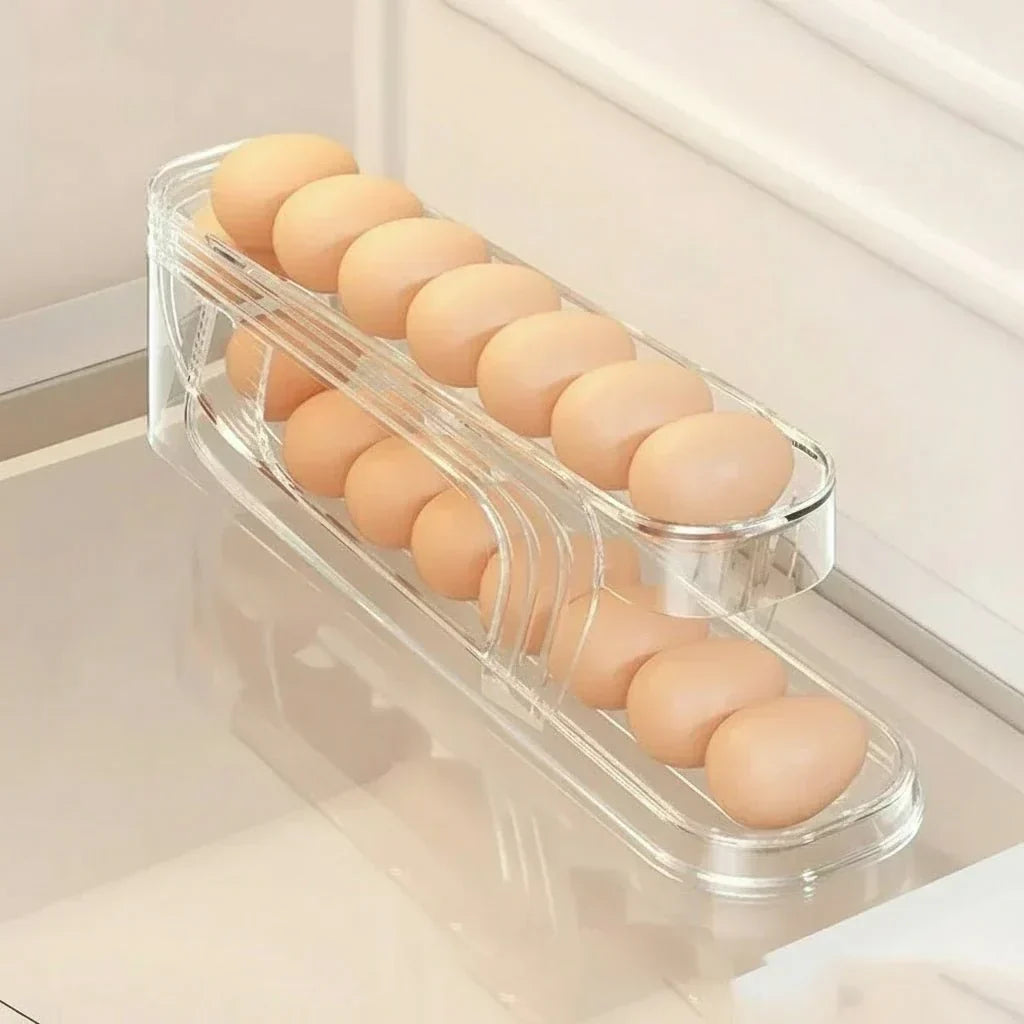 OrgaRoll automatikus, gördülő, kétszintes, helytakarékos tojástartó otthoni szakácsoknak