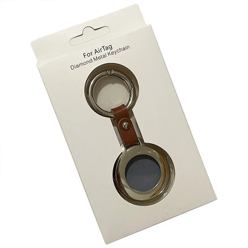 Étui protecteur pendentif en cuir et métal LumenForge pour Apple AirTags