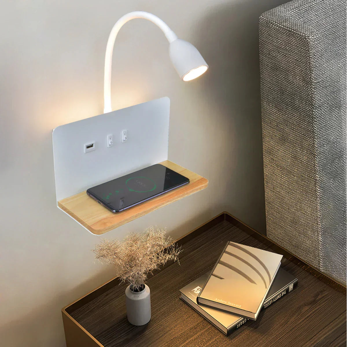 LuminaFlex - Wielofunkcyjna lampa ścienna LED | Lampka nocna