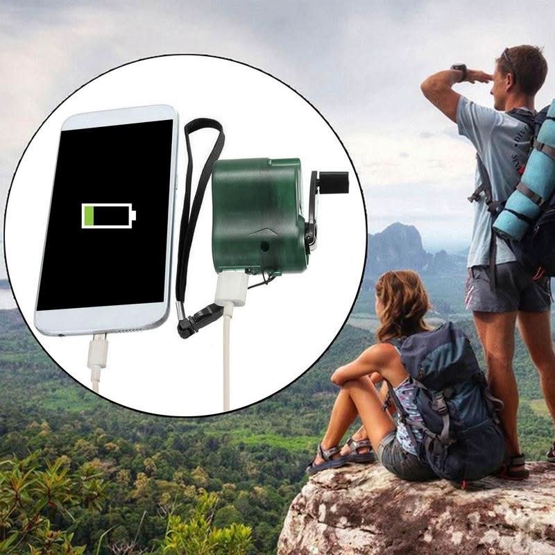 شاحن نوفا تشارج المحمول للطوارئ مع مقبض يدوي، USB، وLED