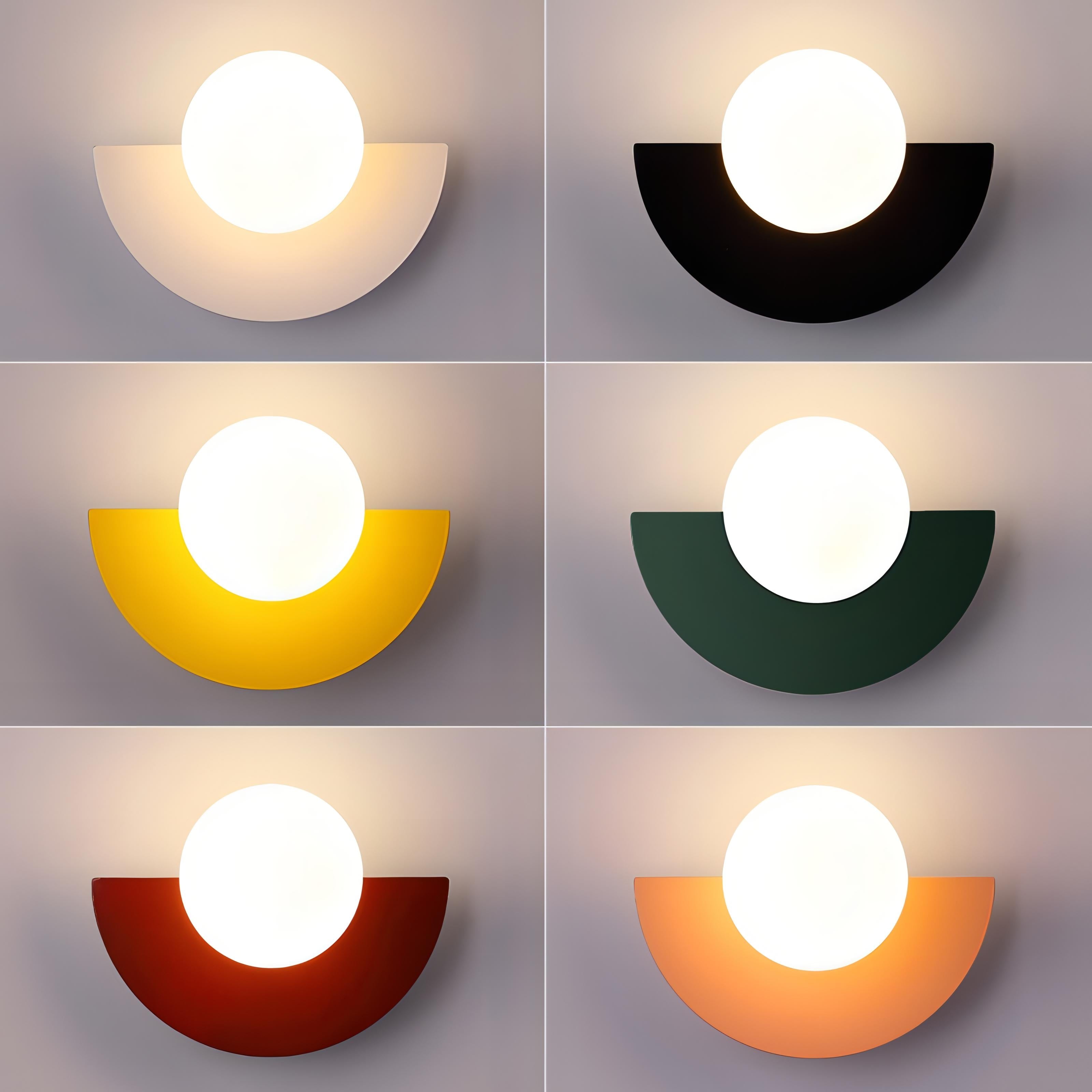 Asterra Semi Circular Wall Lamp In Six Contemporary Colors
