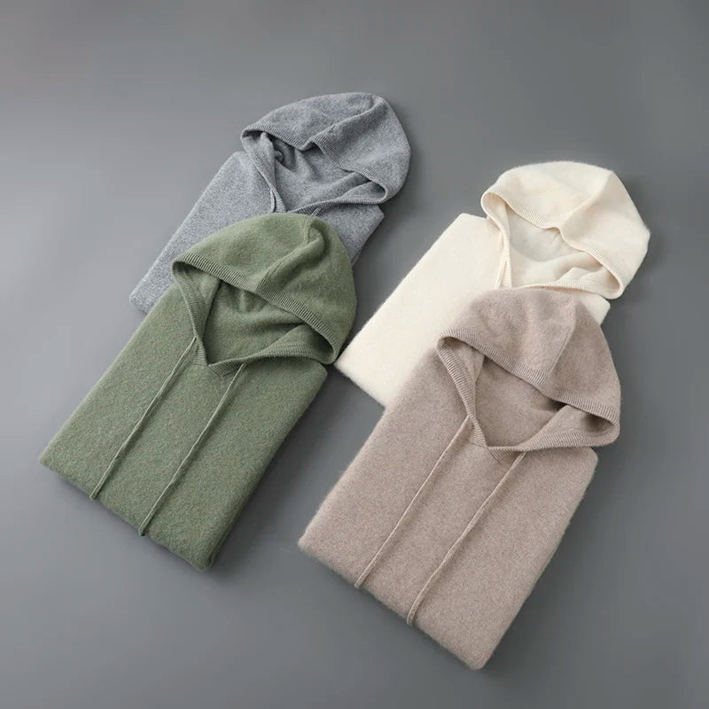 סוודר גברים מצמר וקאשמיר סריג רך וחמים סריג פולוור לשטיפה ביד בלבד