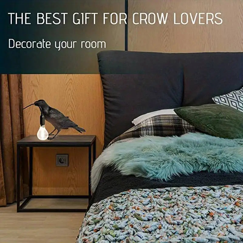 Gothic Obsidian Hollow Table Lamp With Vintage E14 Globe