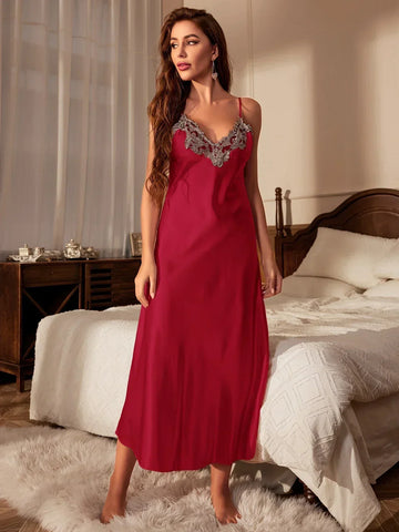 luxury sleep dress Lu's Chic Women's Slim Silky Nightgown Short Camisole Lingerie Luxury Solid Slip Sleep Dress Pink US M (TagXL) at Amazon Women's Clothing store