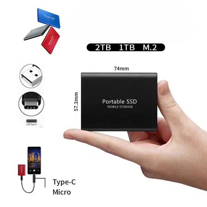 PulseFlow SpeedPro 2TB USB C 3.1 SSD Hochgeschwindigkeits-Speicher