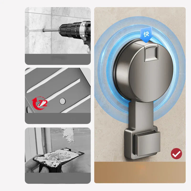 Organizzatore da Angolo per Bagno AeroSuction Senza Fori con Potere di Aspirazione