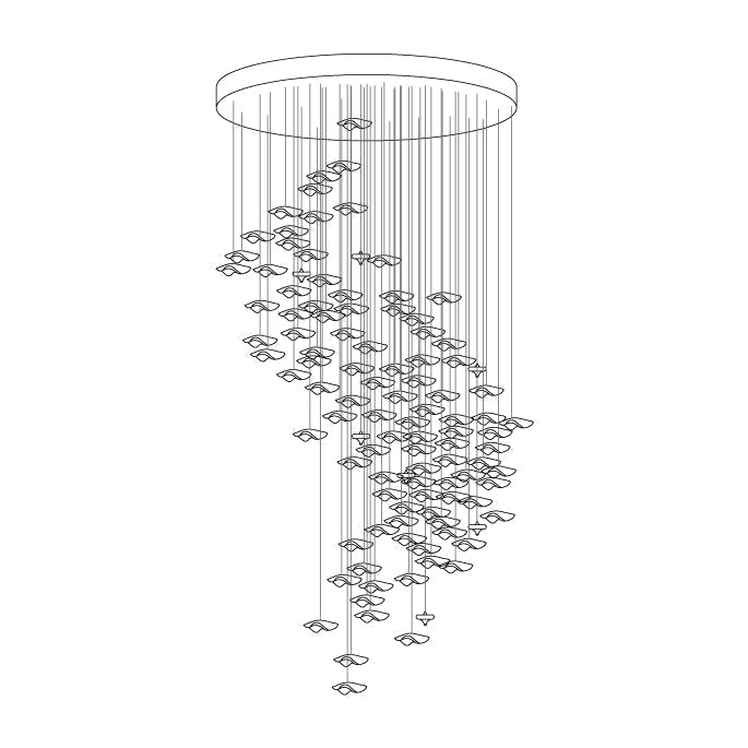 Nephele Crystal Leaf Chandelier - Lamp Outdoor