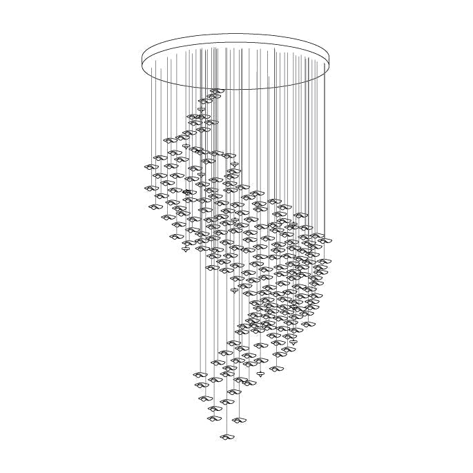 Nephele Crystal Leaf Chandelier - Lamp Outdoor
