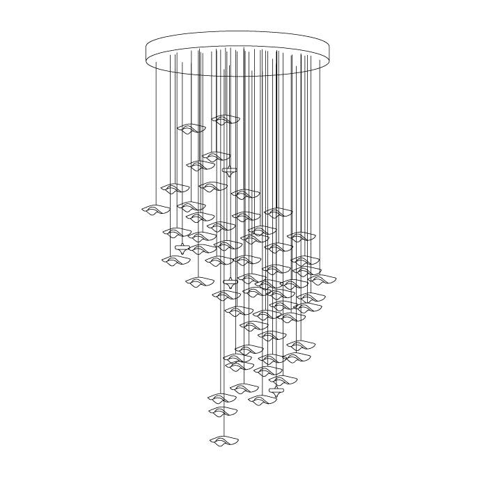 Nephele Crystal Leaf Chandelier - Lamp Outdoor