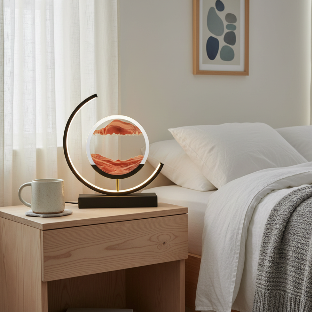 Lampada da tavolo a LED Sabbie del Tempo con bagliore caldo minimalista