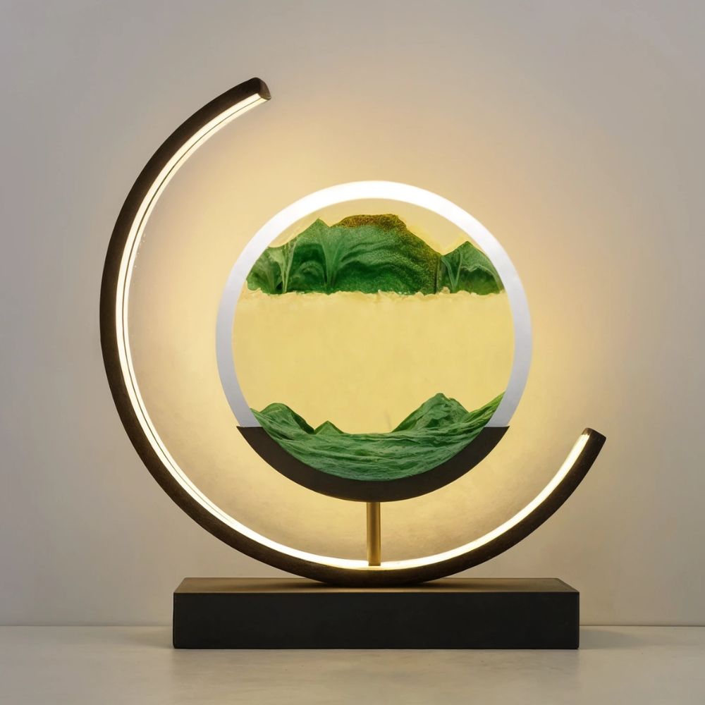 Candeeiro de Mesa LED Areias do Tempo com Brilho Quente Minimalista