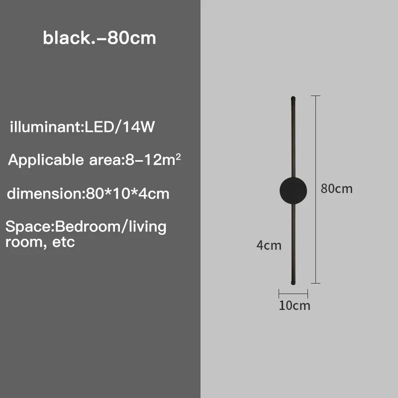I-Shaped LED Wall Light With Adjustable Three-Tone Glow For Bedroom And Living Rooms