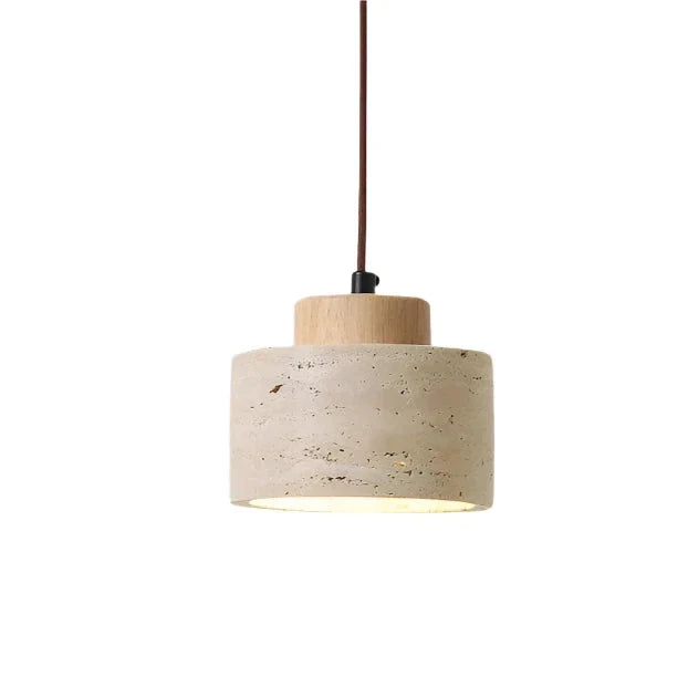 Lampada a sospensione in travertino – Pietra naturale nordica minimalista