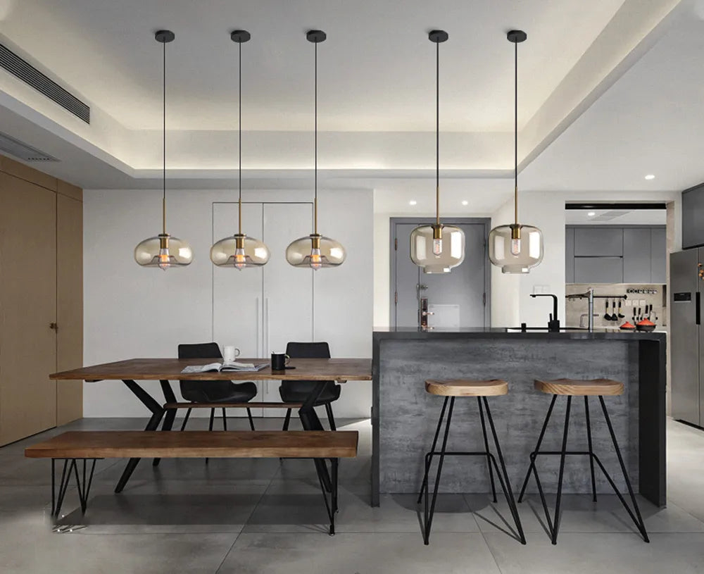 Nomada Nordic Glass LED Pendant Light for Modern Kitchens by Asterova