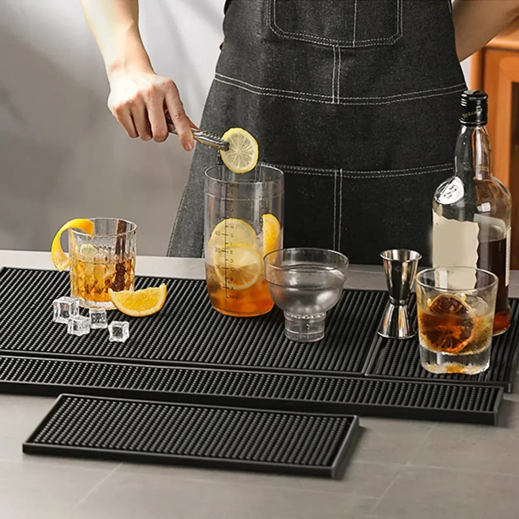 Rutschfeste PVC-Kaffee- und Bartheke-Matte – Wasserdicht, hitzebeständige Abtropfmatte für Baristas und Barkeeper