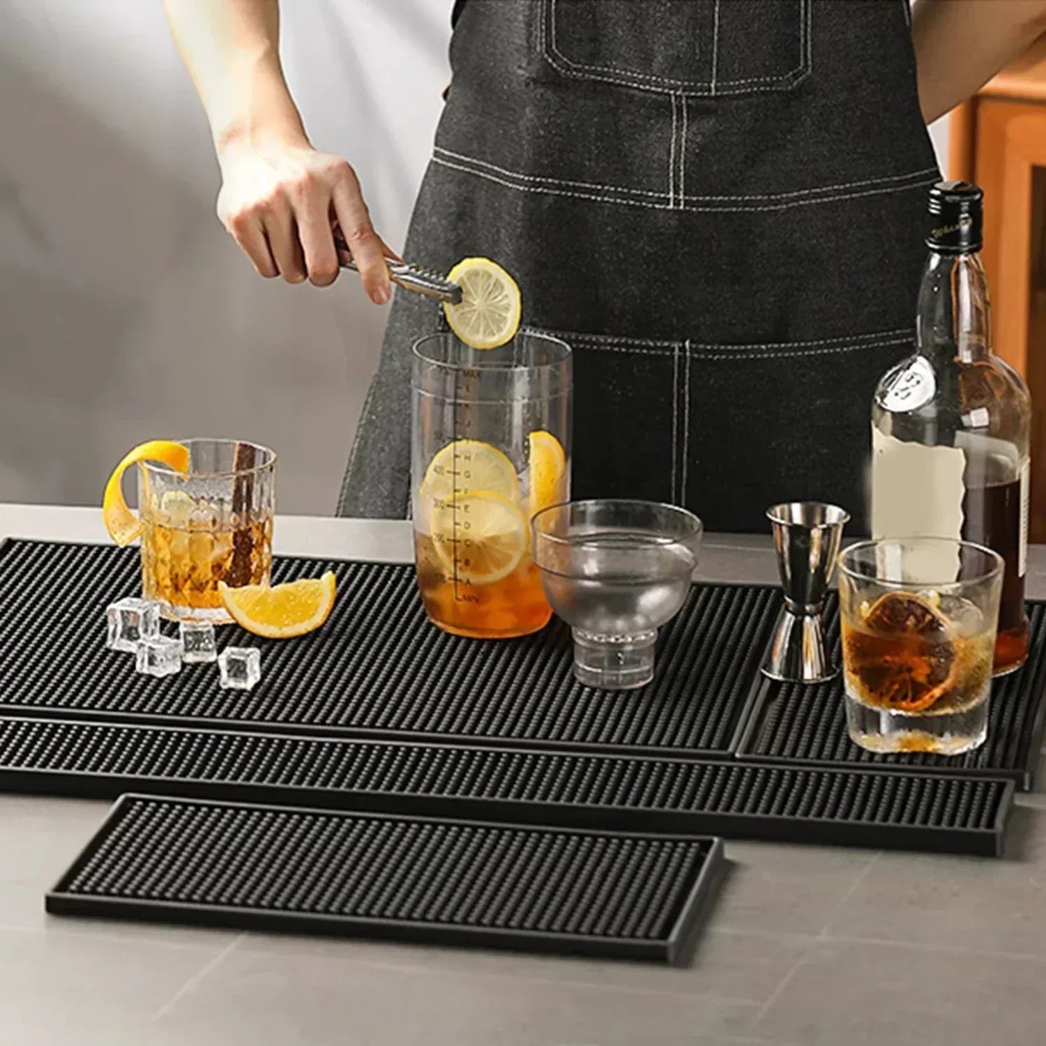 Rutschfeste PVC-Kaffee- und Bartheke-Matte – Wasserdicht, hitzebeständige Abtropfmatte für Baristas und Barkeeper