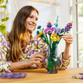 Blumen Lego Strauß Dekorationsset – Romantische Rose Künstliche Blume Erwachsene Pflanzenset (Valentinstagsgeschenk)