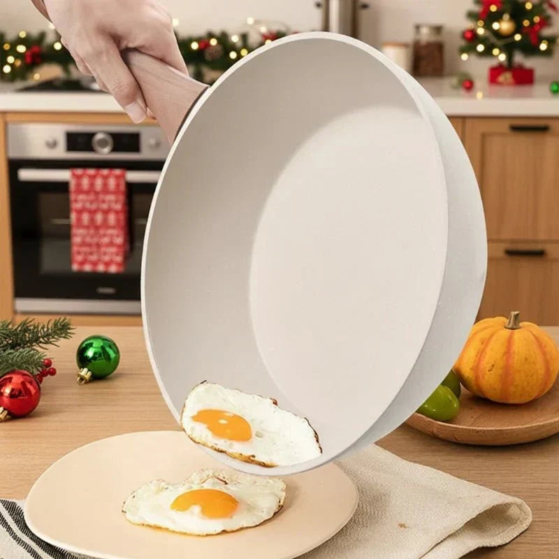 Padella antiaderente profonda TerraStone con rivestimento in pietra minerale per la cucina domestica, compatibile con piani cottura a gas e a induzione
