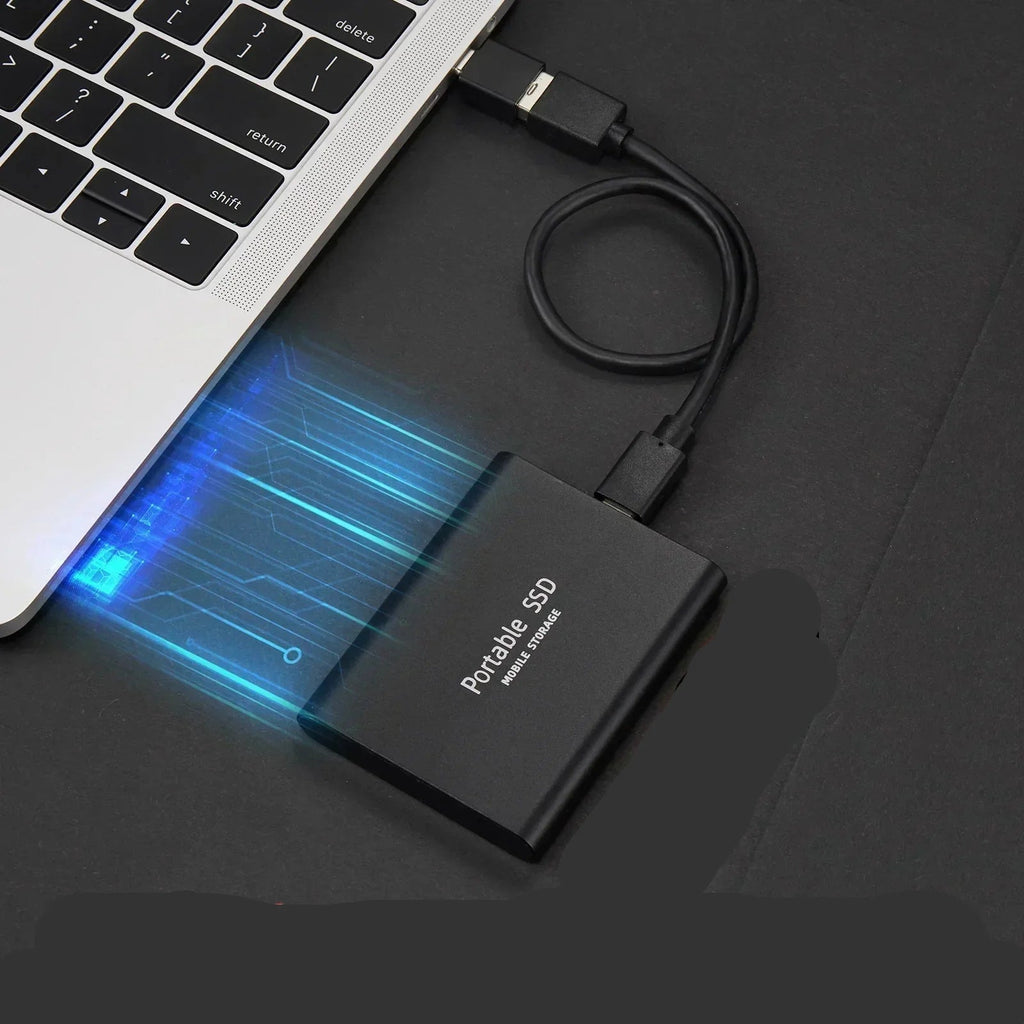 Tragbare SSD für Hochgeschwindigkeitsspeicher und einfache Backups