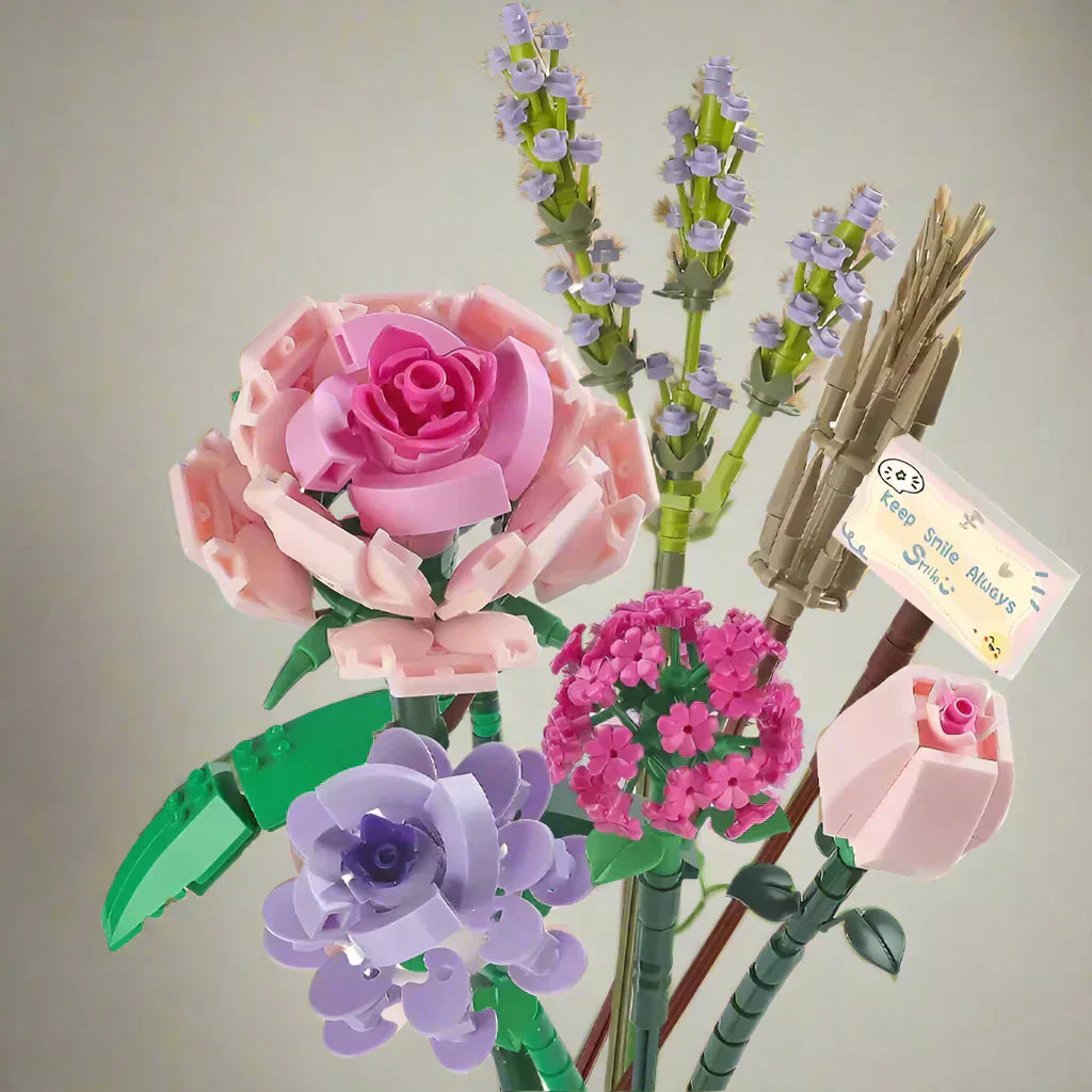 Kit de blocs de construction Mini Rose Lavande de Sara – Décoration intérieure créative et idée cadeau
