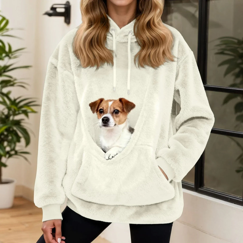 Fleece Hoodie with Front Pet Carrier Pocket