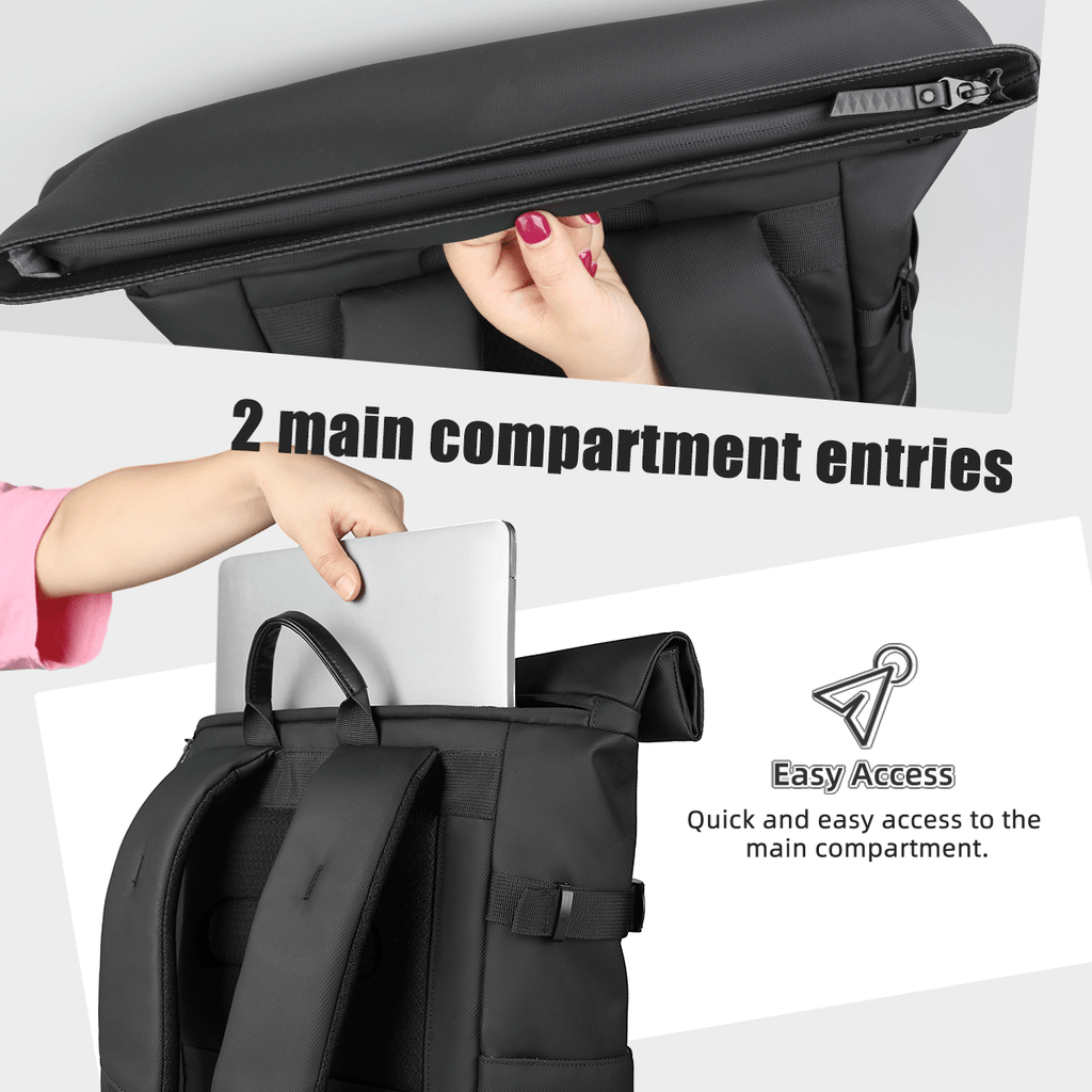Mochila versátil y expandible TrailFlex con compartimento para portátil para aventureros
