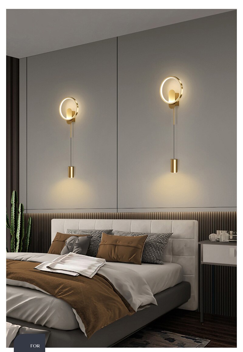 BAN ברנוון מודרני מנורת קיר זהב נורדי LED 24W