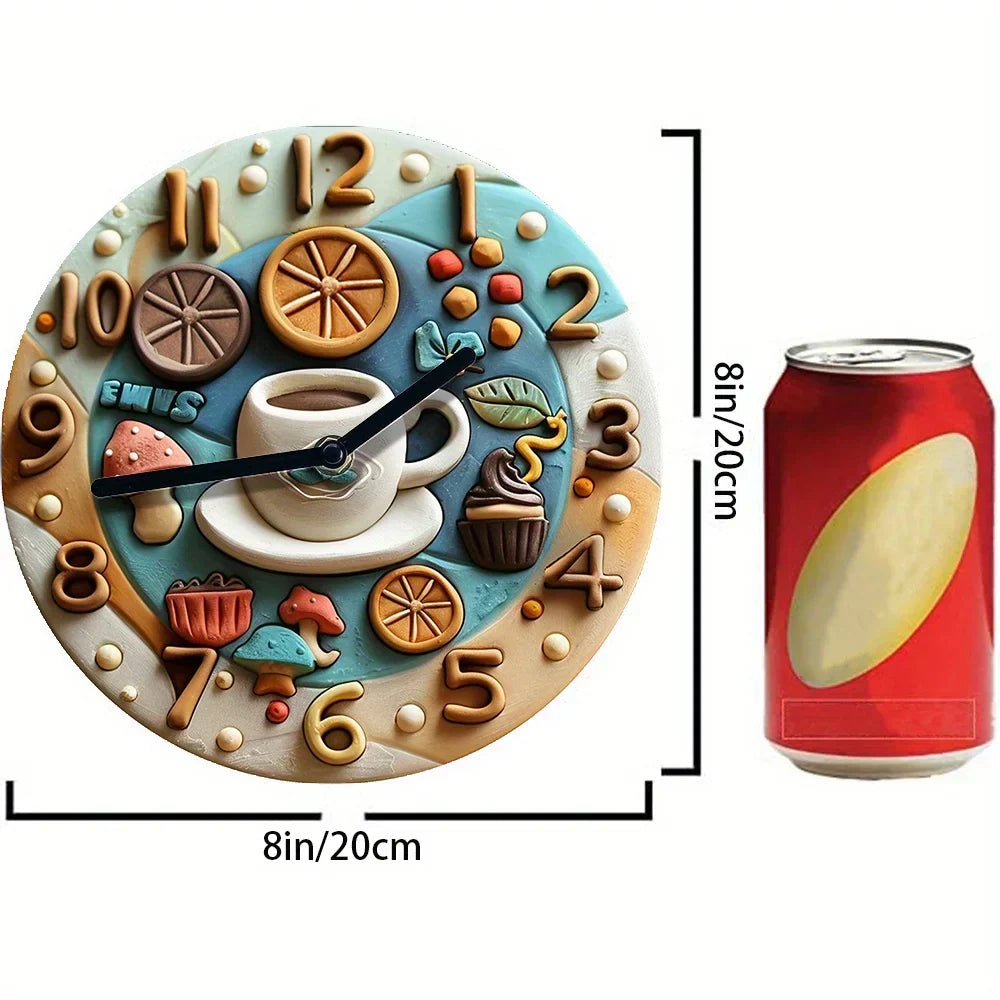 Reloj de Café Silencioso Decoración DIY