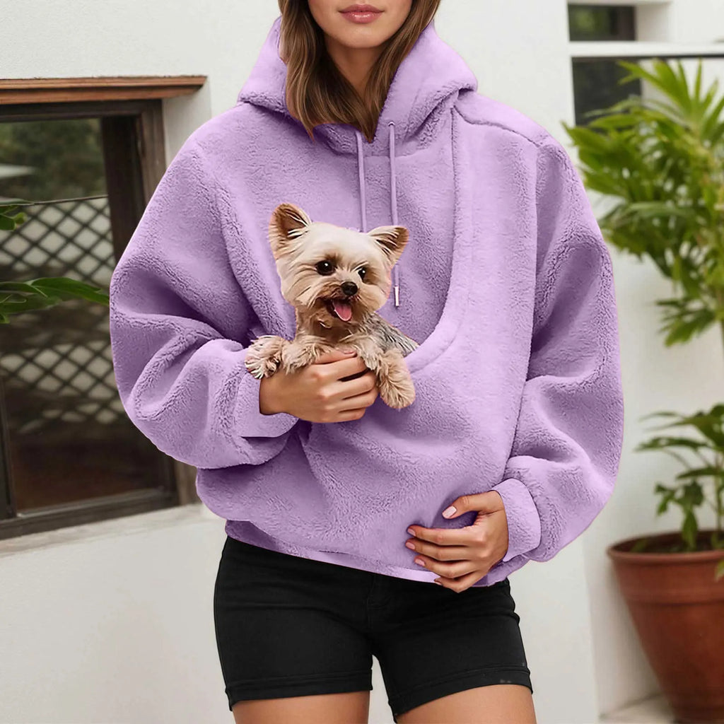 Katzenliebhaber-Hoodie mit Design und Haustiertasche