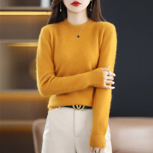 Aud：女士100%羊绒毛衣圆领