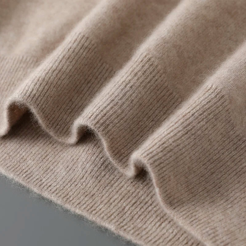 סוודר גברים מצמר וקאשמיר סריג רך וחמים סריג פולוור לשטיפה ביד בלבד