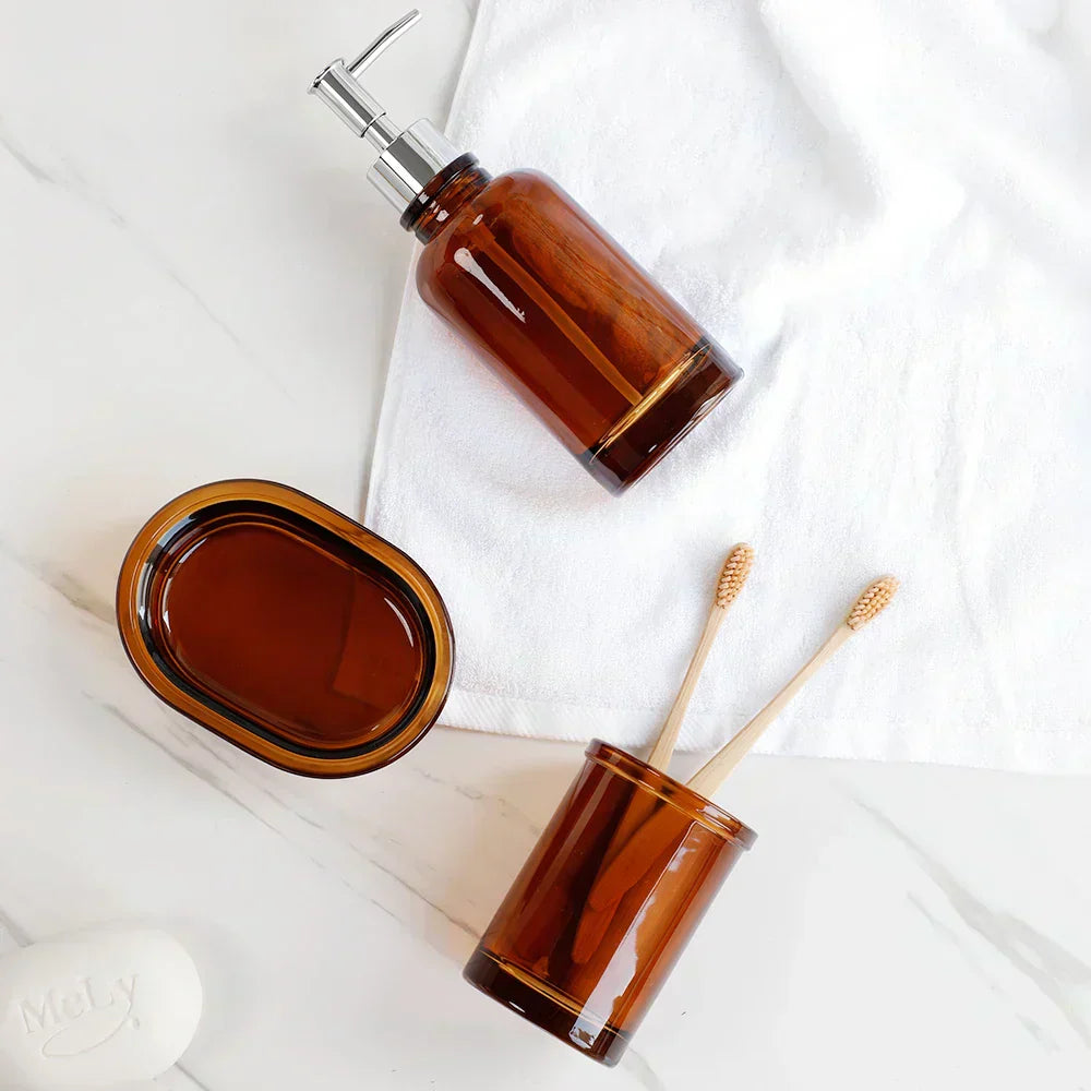 Apothecary Luxe – Set Bilik Mandi Kaca Elegan untuk Penampilan Abadi