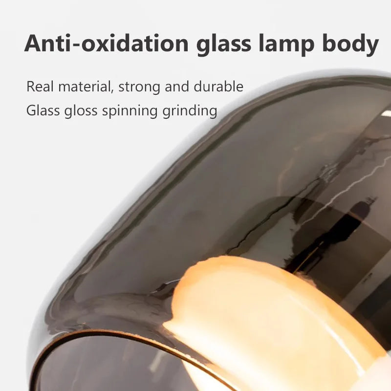Lustre de Vidro Nova com Luz LED Suspenso Luxo Moderno
