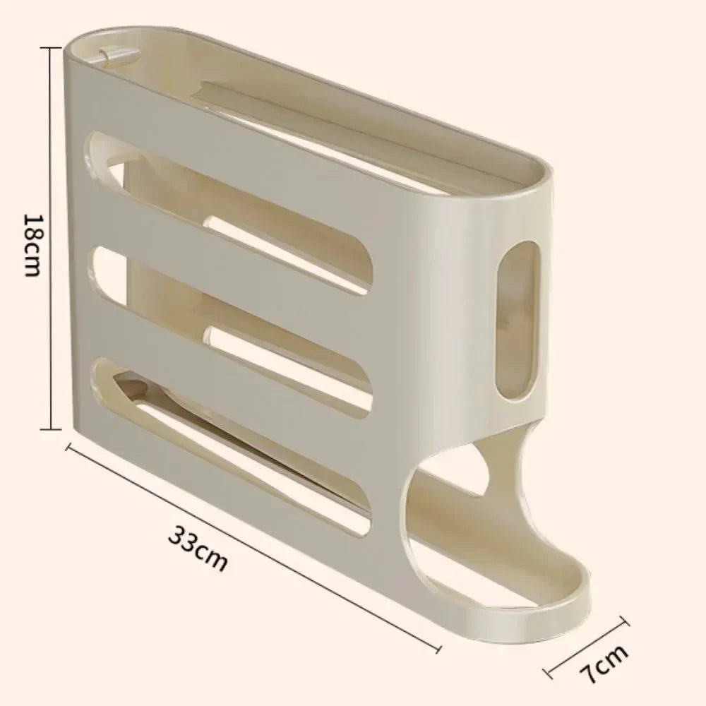 Dispenser automatico per uova AviaryNest a 4 livelli, salvaspazio, organizzatore per frigorifero per uso domestico