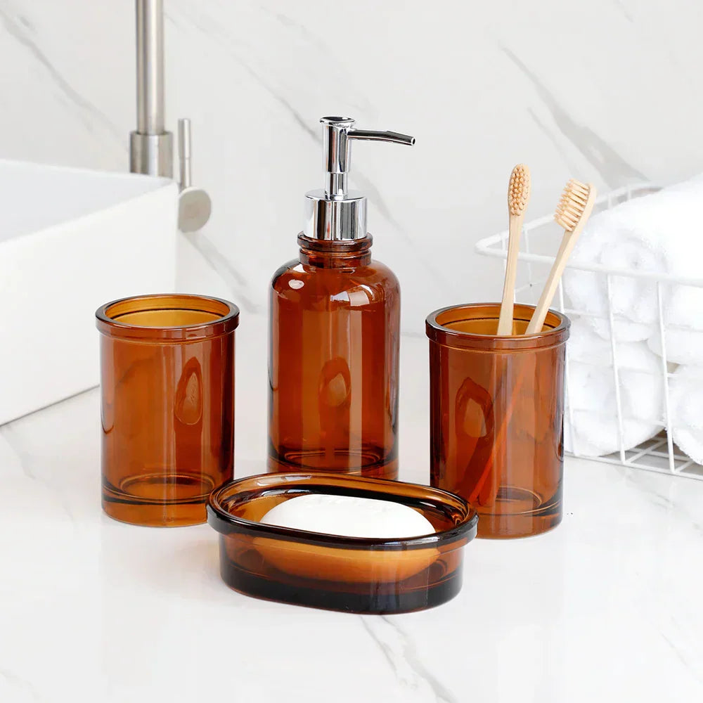 Apothecary Luxe – Set Bilik Mandi Kaca Elegan untuk Penampilan Abadi