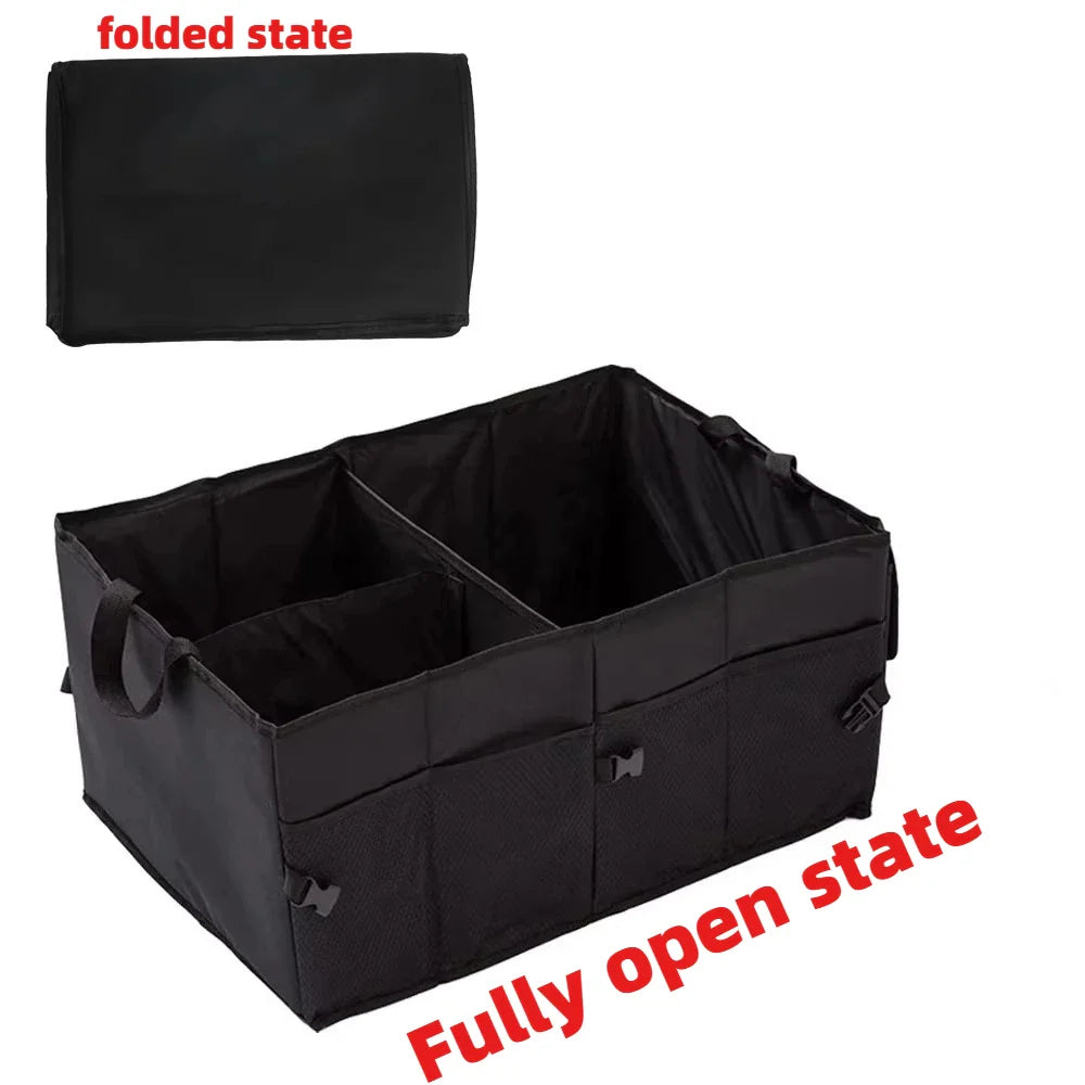Skládací organizér do kufru auta 56L - 600D Oxford - 3 přihrádky - skládací a voděodolný