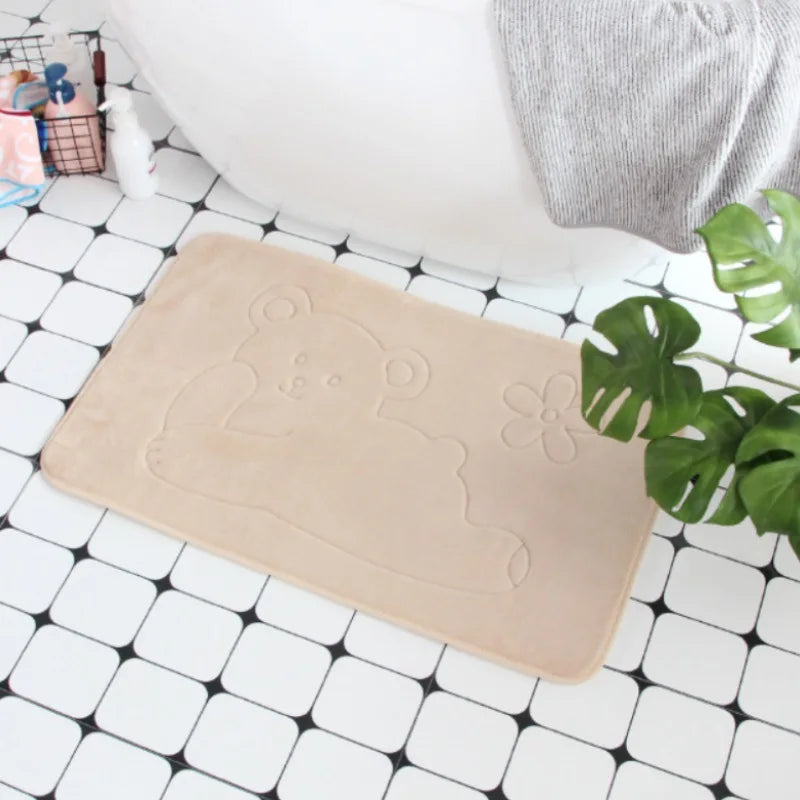 Tapis de bain antidérapant à relief géométrique
